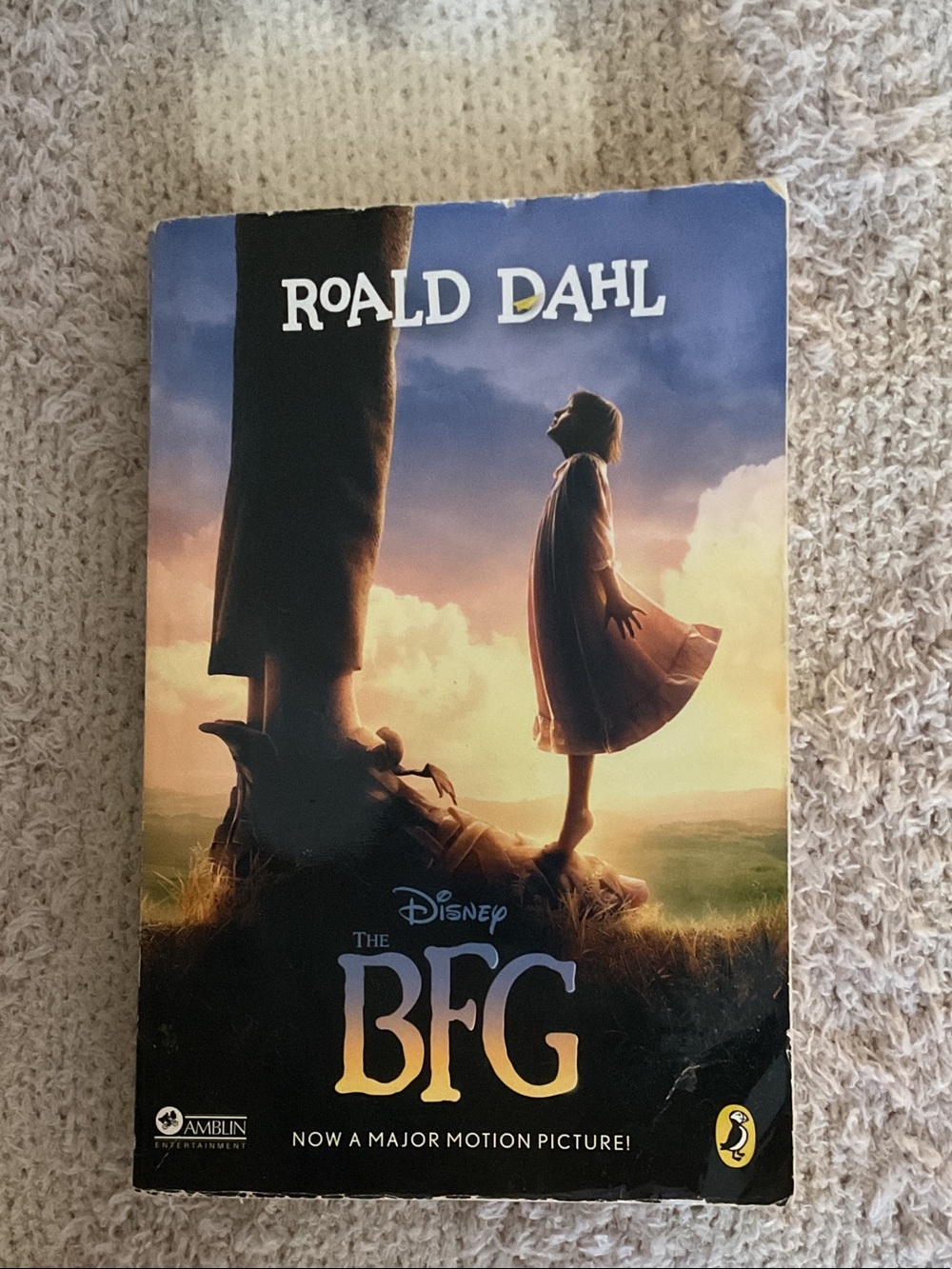 Disney The BFG Book Cover Art - Blue, Purple, Gold, Black